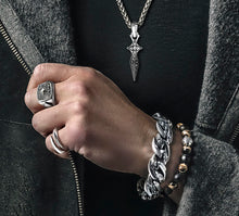 Load image into Gallery viewer, 18mm Talon Cuban Bracelet<br>w/Pavé-Set Diamond Clasp