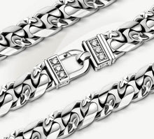 Load image into Gallery viewer, 20mm Crown Cuban Bracelet<br>w/Pavé-Set STQ Diamond Clasp