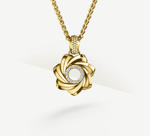 Load image into Gallery viewer, 28mm Star Talon Pendant<br>in 14K Gold w/Pavé Diamond Halo