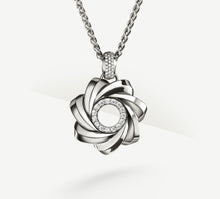 Load image into Gallery viewer, 35mm Star Talon Pendant<br>in Sterling Silver<br>w/Pavé Diamond Halo