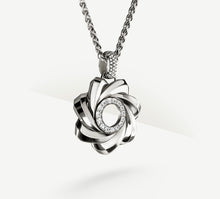 Load image into Gallery viewer, 35mm Star Talon Pendant<br>in Sterling Silver<br>w/Pavé Diamond Halo
