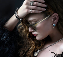 Load image into Gallery viewer, 19mm Signature Link Bracelet<br>Sterling Silver w/Black Rhodium<br> and Pavé-Set Black Diamonds