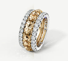 Load image into Gallery viewer, Rendezvous Stacker Rings<br>14K Gold & Sterling Silver<br>w/Pavé Diamond