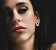 Load image into Gallery viewer, Diamond Shield Earrings<br>in Sterling Silver