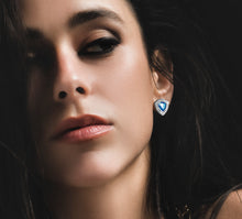 Load image into Gallery viewer, Diamond Shield Earrings<br>in Sterling Silver