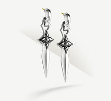 Load image into Gallery viewer, Star Dagger Earrings<br>in Sterling Silver