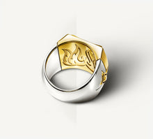 Load image into Gallery viewer, The Grand Signet Ring<br>Diamonds / Emerald & Mixed Metals