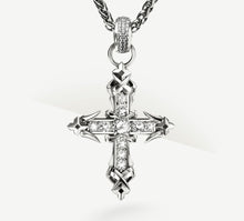 Load image into Gallery viewer, The REGAL II Cross in Sterling Silver<br>w/Pavé Diamonds / Talon Details