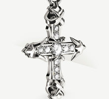 Load image into Gallery viewer, The REGAL II Cross in Sterling Silver<br>w/Pavé Diamonds / Talon Details