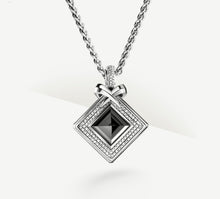 Load image into Gallery viewer, Black Onyx Pyramid Medallion<br>w/Pavé Diamonds / Talon Detail