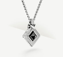 Load image into Gallery viewer, Black Onyx Pyramid Medallion<br>w/Pavé Diamonds / Talon Detail