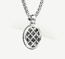 Load image into Gallery viewer, Deco Skull Pendant<br>Sterling Silver / Black Pavé Diamonds