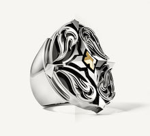 Load image into Gallery viewer, Phoenix Signet Ring<br>in Sterling Silver w/14k Gold Accent