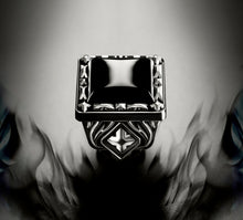 Load image into Gallery viewer, Fire & Ice Signet Ring<br>Sterling Silver / Black Onyx