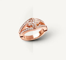 Load image into Gallery viewer, Center Crown Ring<br>in 18K Rose Gold w/Pavé Diamonds