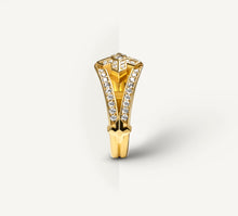 Load image into Gallery viewer, Center Crown Ring<br>in 18K Yellow Gold w/Pavé Diamonds