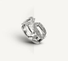 Load image into Gallery viewer, Crystal Link Band<br>Sterling Silver<br>White Pavé Diamonds