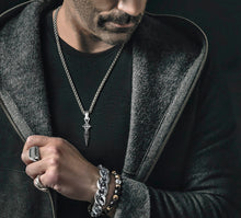 Load image into Gallery viewer, Star Dagger / Sterling Silver<br>w/Black Pavé Diamonds