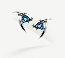 Load image into Gallery viewer, Talon Earrings in Sterling Silver<br>w/London Blue Topaz