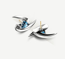 Load image into Gallery viewer, Talon Earrings in Sterling Silver<br>w/London Blue Topaz