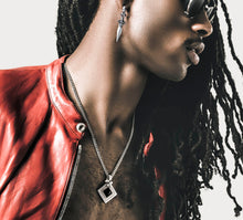 Load image into Gallery viewer, Black Onyx Pyramid Medallion<br>w/Pavé Diamonds / Talon Detail