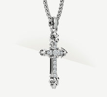 Load image into Gallery viewer, REGAL Cross / Sterling Silver<br>w/Pavé Diamonds / Talon Details