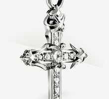 Load image into Gallery viewer, REGAL Cross w/Pavé Diamonds<br>in Sterling Silver / Talon Details