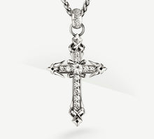 Load image into Gallery viewer, REGAL Cross w/Pavé Diamonds<br>in Sterling Silver / Talon Details