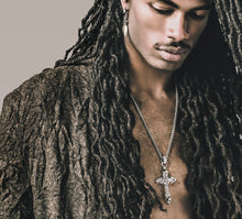 Load image into Gallery viewer, REGAL Cross / Sterling Silver<br>w/Pavé Diamonds / Talon Details