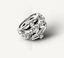 Load image into Gallery viewer, Crossfire Ring / Sterling Silver<br>w/Diamond Cross