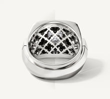 Load image into Gallery viewer, Tuxedo Signet Ring<br>in Sterling Silver w/ Pavé Diamonds