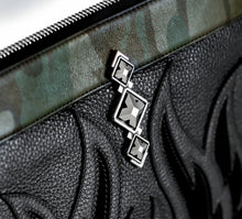 Load image into Gallery viewer, Fire & Ice Black & Camo Clutch<br>w/Tri-Crown Detail