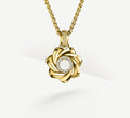 28mm Star Talon Pendant<br>in 14K Gold w/Pavé Diamond Halo