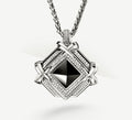 Large Pyramid Medallion<br>w/Black Onyx / Pavé Diamonds<br>Talon Details