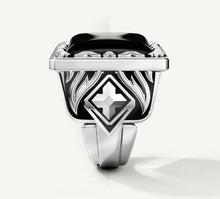 Load image into Gallery viewer, Fire &amp; Ice Signet Ring<br>Sterling Silver / Black Onyx
