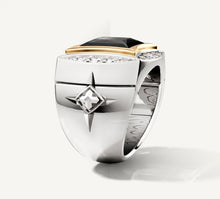 Load image into Gallery viewer, The Grand Signet Ring<br>with Pavé Diamonds &amp; Featured Black Onyx
