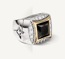 Load image into Gallery viewer, The Grand Signet Ring<br>with Pavé Diamonds &amp; Featured Black Onyx
