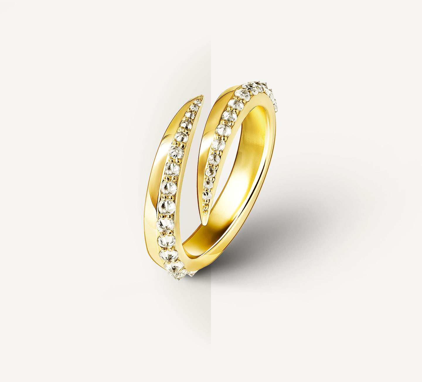 Luxxe Talon Ring / 14K Gold<br>w/Inverted Pavé-Set Diamonds