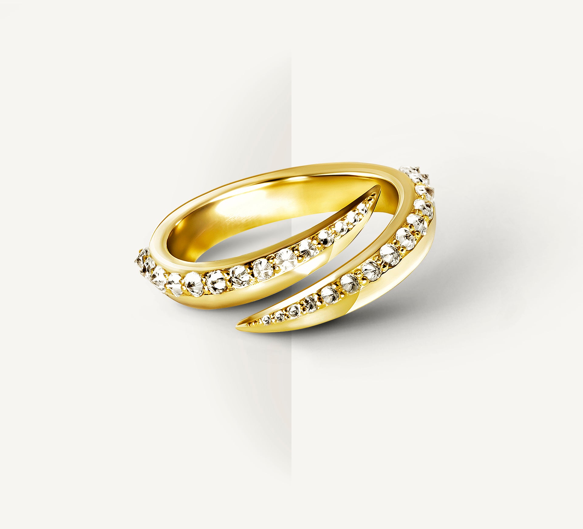 Luxxe Talon Ring / 14K Gold<br>w/Pavé-Set Diamonds