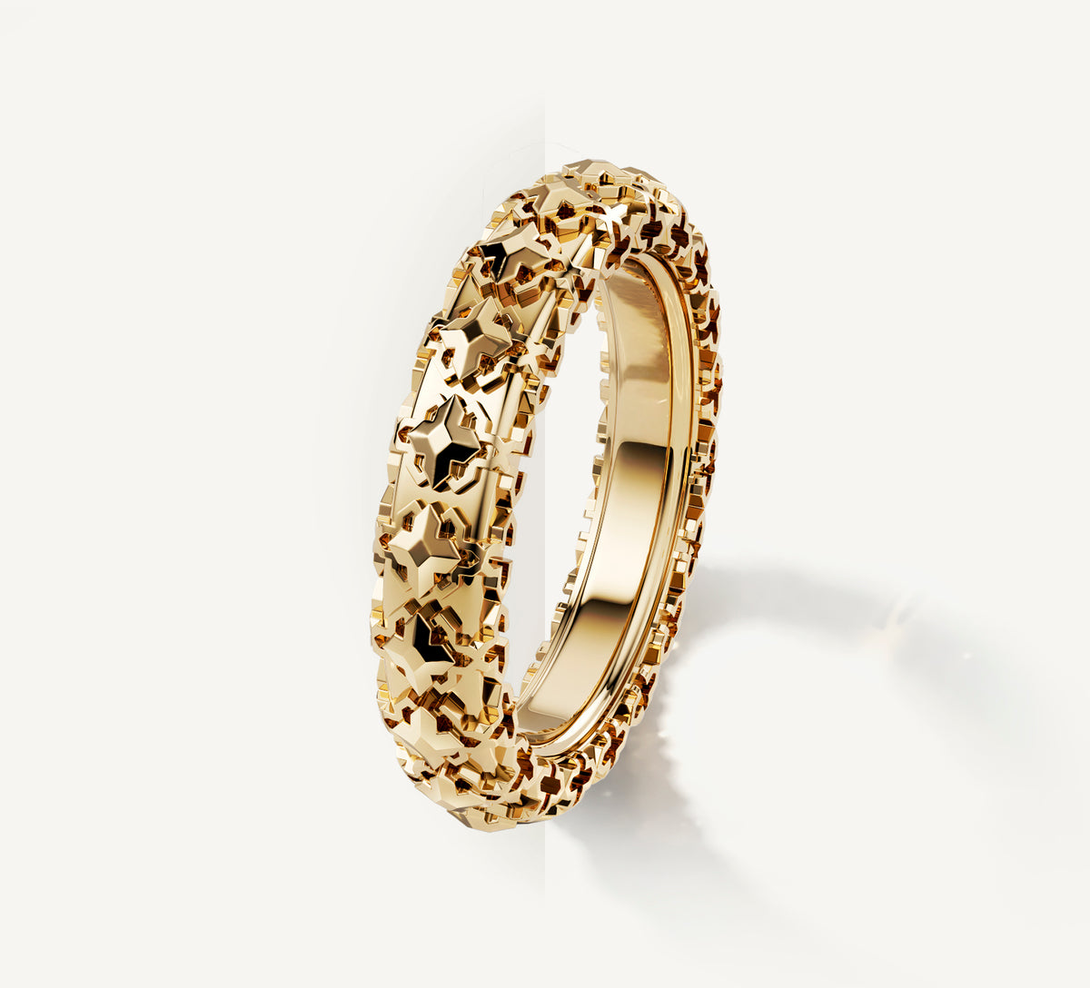 Thin Crown Stacker Ring<br>in 14K Yellow Gold