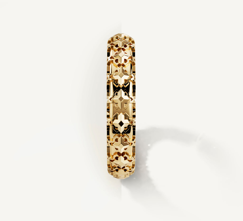 Thin Crown Stacker Ring<br>in 14K Yellow Gold
