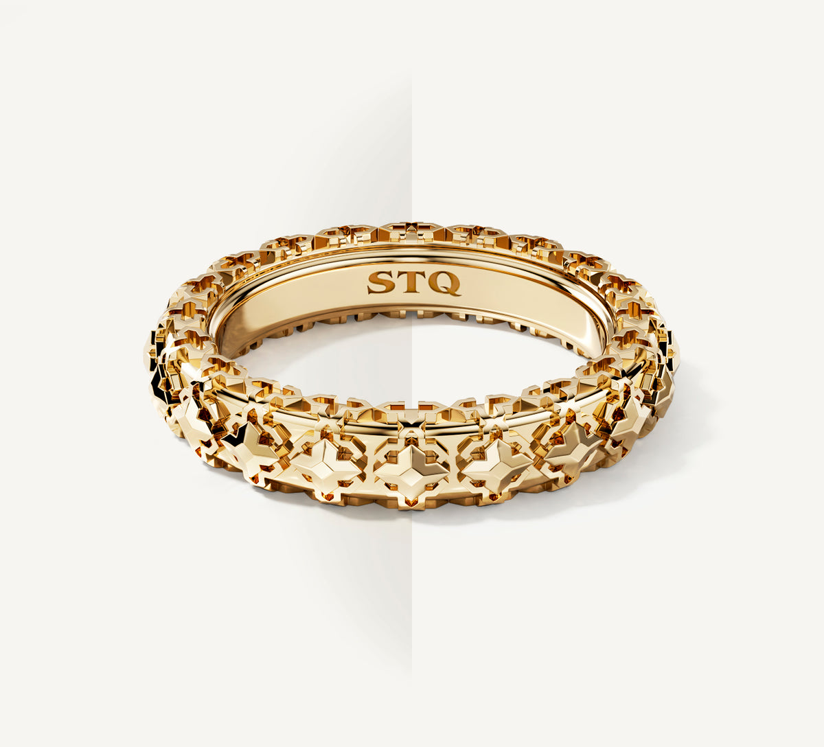 Thin Crown Stacker Ring<br>in 14K Yellow Gold