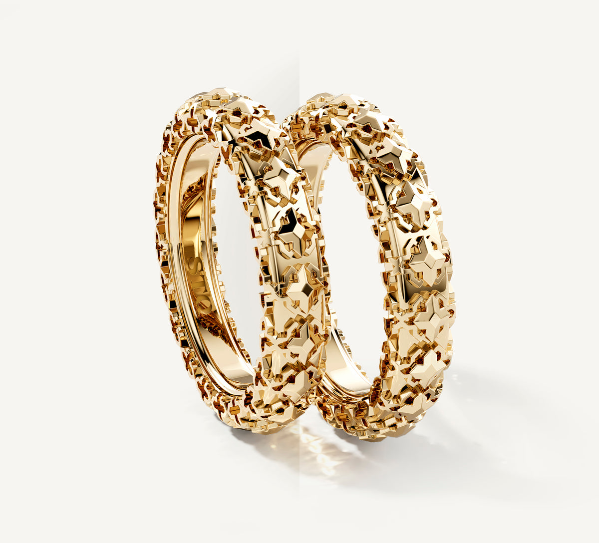 Thin Crown Stacker Ring<br>in 14K Yellow Gold