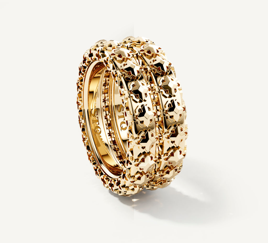 Thin Crown Stacker Ring<br>in 14K Yellow Gold