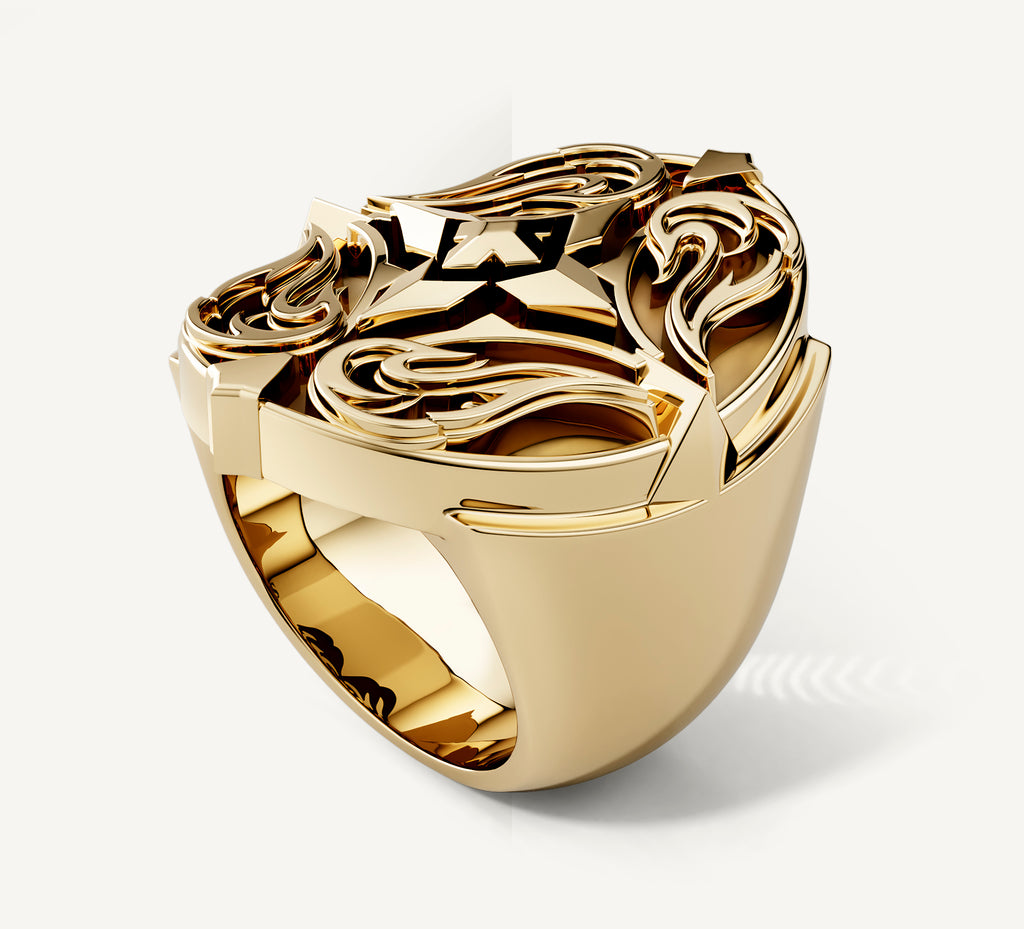 Phoenix Signet Ring<br>in 14k Yellow Gold