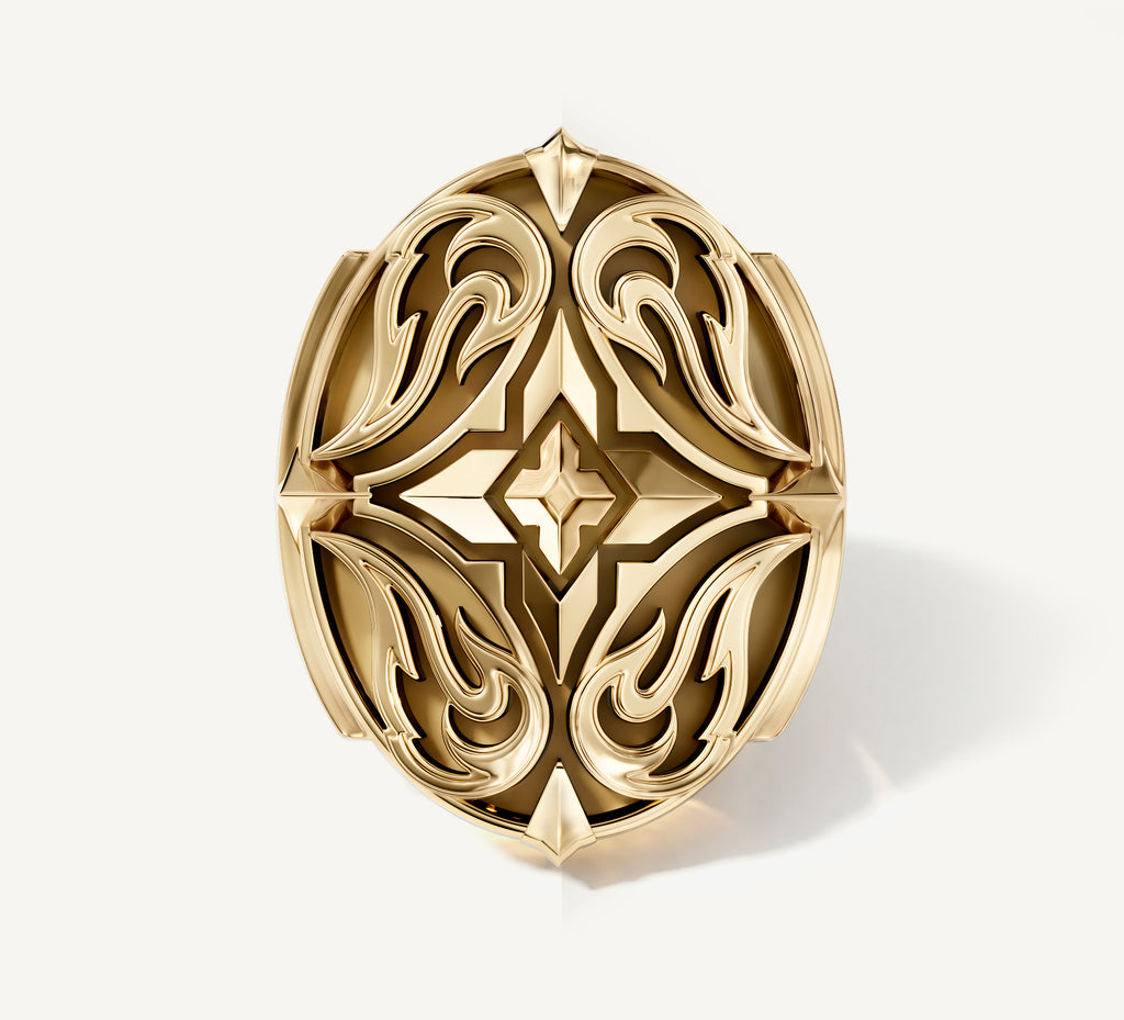 Phoenix Signet Ring<br>in 14k Yellow Gold