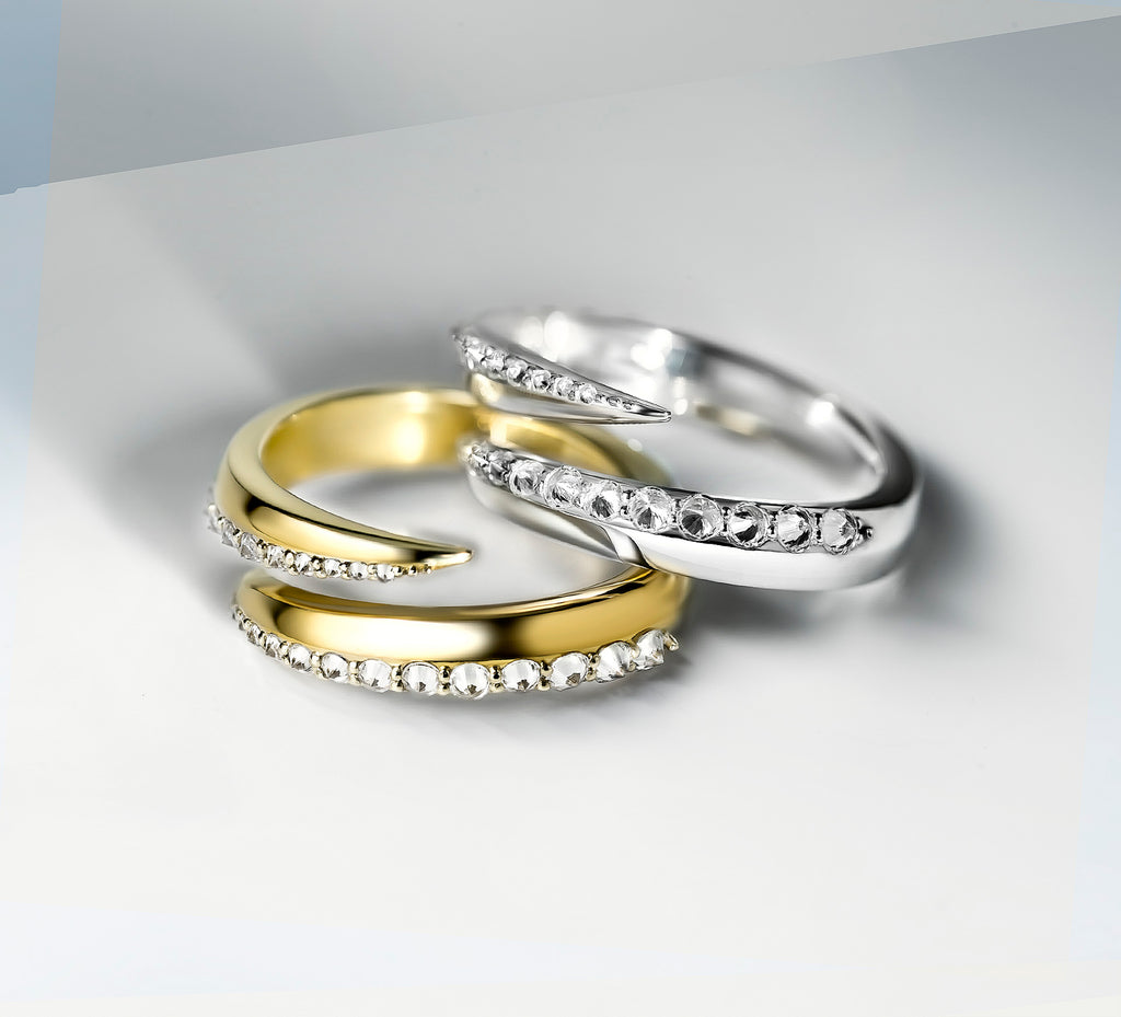 Luxxe Talon Ring / Sterling Silver<br>w/Inverted Pavé-Set Diamonds