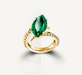 Marquise Ring<br>Emerald Stone / 14K Gold