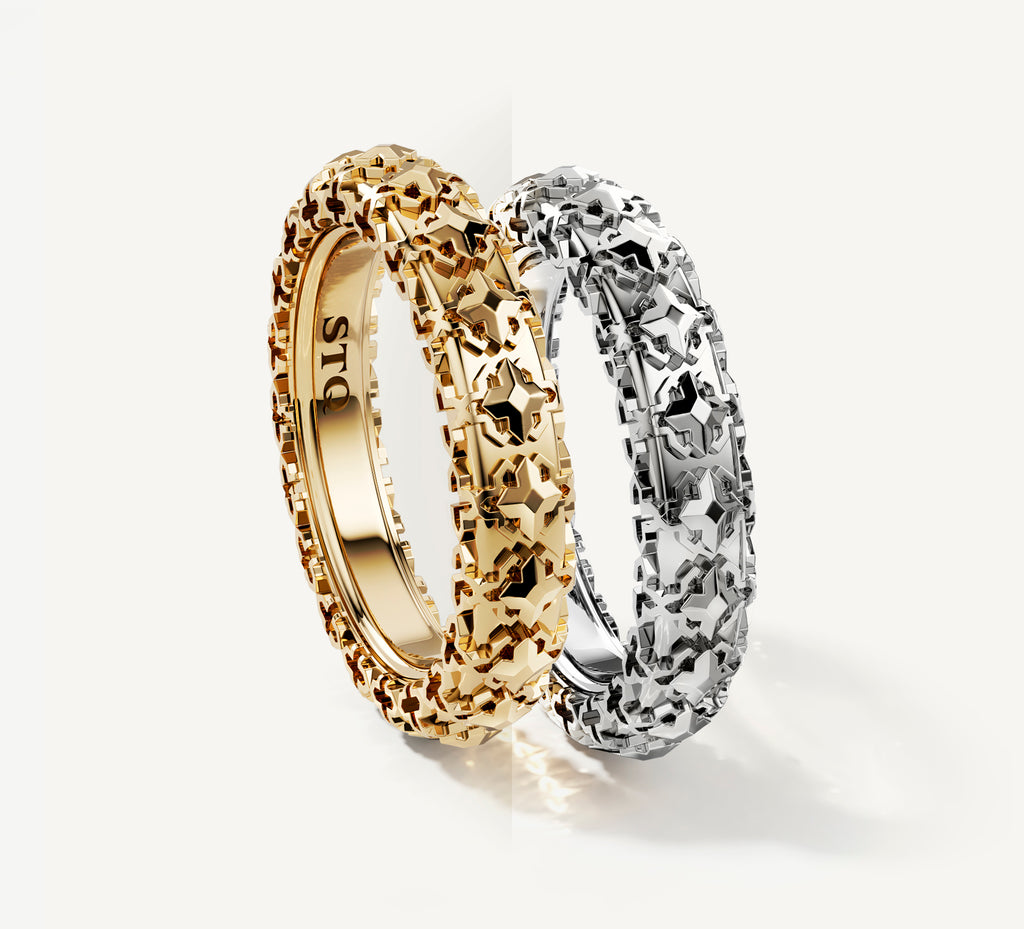 Thin Crown Stacker Ring<br>in 14K Yellow Gold