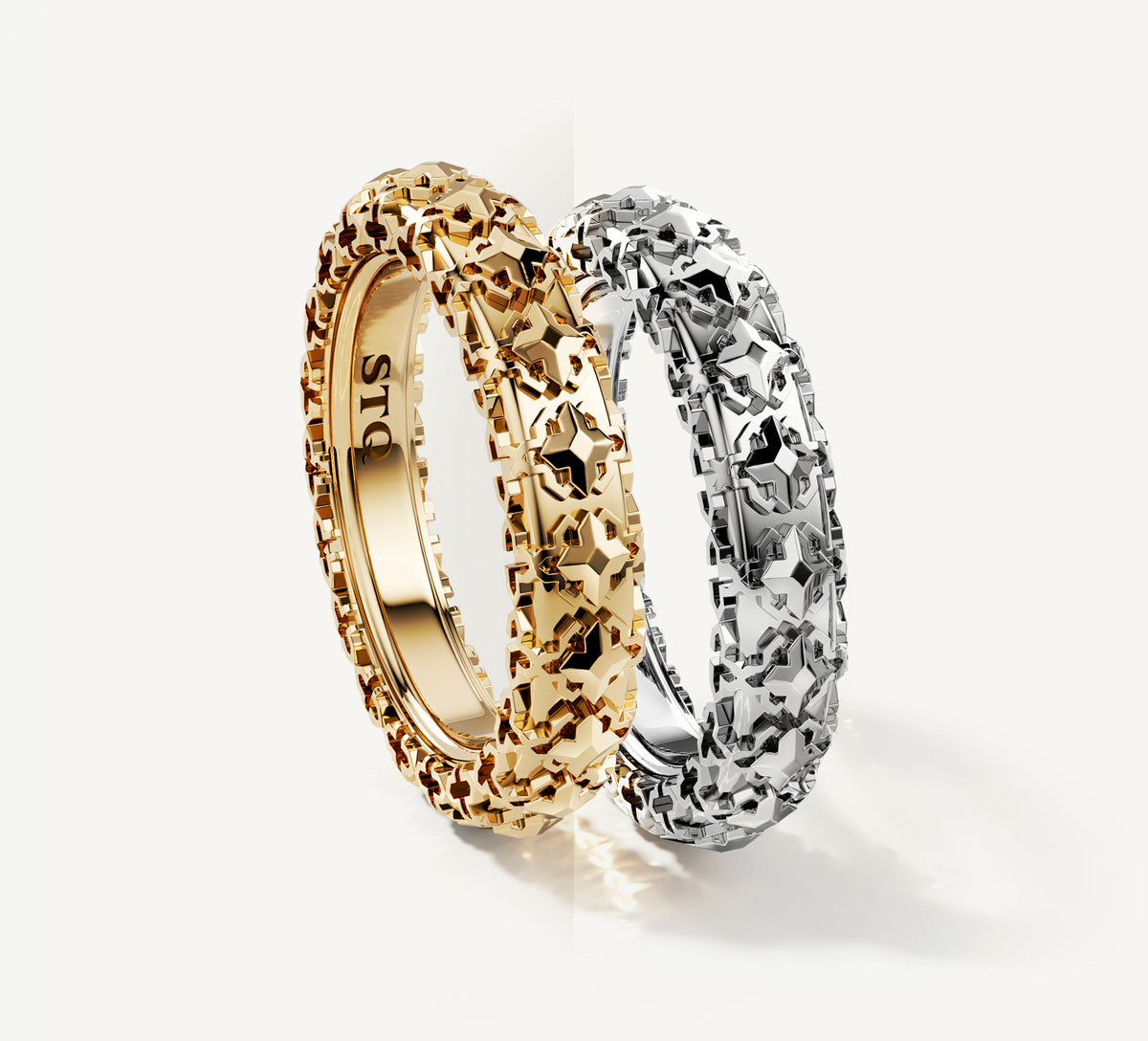 Thin Crown Stacker Ring<br>in 14K Yellow Gold